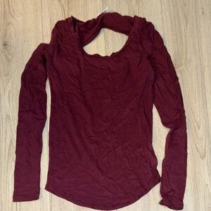 PINK Victoria's Secret Maroon Long Sleeve Top shirt